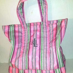 Beautiful Lauren Ralph Lauren Pink Stripe Shopper